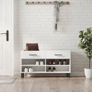 skobænk 102x35x55 cm konstrueret træ hvid