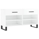 skobænk 102x35x55 cm konstrueret træ hvid højglans