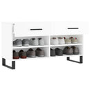 skobænk 102x35x55 cm konstrueret træ hvid højglans