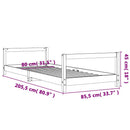 sengeramme til juniorseng 80x200 cm massivt fyrretræ