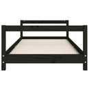 sengeramme til juniorseng 90x200 cm massivt fyrretræ sort