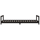sengeramme til juniorseng 90x200 cm massivt fyrretræ sort
