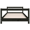 sengeramme til juniorseng 90x190 cm massivt fyrretræ sort