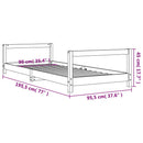 sengeramme til juniorseng 90x190 cm massivt fyrretræ sort