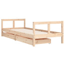 sengeramme til juniorseng m. skuffer 80x200 cm massivt fyr