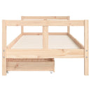 sengeramme til juniorseng m. skuffer 80x200 cm massivt fyr