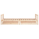 sengeramme til juniorseng m. skuffer 80x200 cm massivt fyr