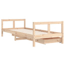 sengeramme til juniorseng m. skuffer 80x200 cm massivt fyr