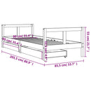 sengeramme til juniorseng m. skuffer 80x200 cm massivt fyr