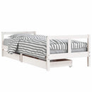 sengeramme til juniorseng m. skuffer 80x200 cm massivt fyr hvid