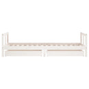 sengeramme til juniorseng m. skuffer 80x200 cm massivt fyr hvid