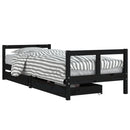 sengeramme til juniorseng m. skuffer 80x200 cm massivt fyr sort