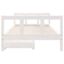 sengeramme til juniorseng m. skuffer 90x200 cm massivt fyr hvid