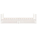 sengeramme til juniorseng m. skuffer 90x200 cm massivt fyr hvid