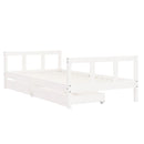 sengeramme til juniorseng m. skuffer 90x190 cm massivt fyr hvid