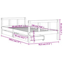 sengeramme til juniorseng m. skuffer 90x190 cm massivt fyr hvid