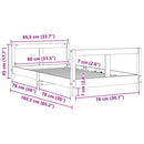 sengeramme til juniorseng 80x160 cm massivt fyrretræ