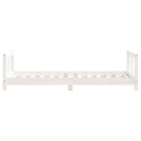sengeramme til juniorseng 80x160 cm massivt fyrretræ hvid
