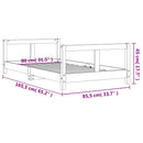 sengeramme til juniorseng 80x160 cm massivt fyrretræ hvid