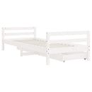 sengeramme til juniorseng m. skuffer 80x200 cm massivt fyr hvid