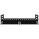 sengeramme til juniorseng m. skuffer 80x200 cm massivt fyr sort