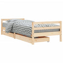 sengeramme til juniorseng m. skuffer 90x200 cm massivt fyr