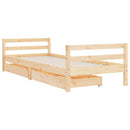 sengeramme til juniorseng m. skuffer 90x200 cm massivt fyr