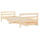 sengeramme til juniorseng m. skuffer 90x200 cm massivt fyr