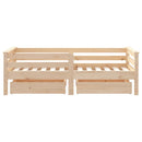 sengeramme til juniorseng m. skuffer 70x140 cm massivt fyr