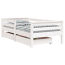 sengeramme til juniorseng m. skuffer 70x140 cm massivt fyr hvid
