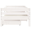 sengeramme til juniorseng m. skuffer 70x140 cm massivt fyr hvid