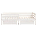sengeramme til juniorseng m. skuffer 70x140 cm massivt fyr hvid