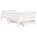 sengeramme til juniorseng m. skuffer 70x140 cm massivt fyr hvid