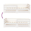 sengeramme til juniorseng m. skuffer 70x140 cm massivt fyr hvid