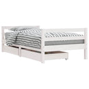 sengeramme til juniorseng m. skuffer 80x160 cm massivt fyr hvid