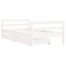 sengeramme til juniorseng m. skuffer 80x160 cm massivt fyr hvid