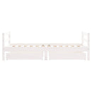 sengeramme til juniorseng m. skuffer 80x160 cm massivt fyr hvid