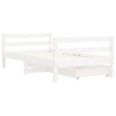 sengeramme til juniorseng m. skuffer 80x160 cm massivt fyr hvid