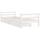 sengeramme til juniorseng m. skuffer 90x190 cm massivt fyr hvid