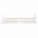 sengeramme til juniorseng m. skuffer 90x190 cm massivt fyr hvid