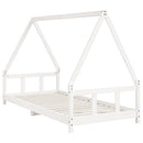 sengeramme til juniorseng 90x200 cm massivt fyrretræ hvid
