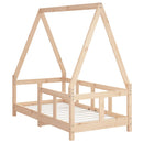 sengeramme til juniorseng 70x140 cm massivt fyrretræ