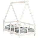 sengeramme til juniorseng 70x140 cm massivt fyrretræ hvid