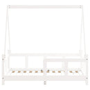 sengeramme til juniorseng 70x140 cm massivt fyrretræ hvid