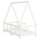sengeramme til juniorseng 70x140 cm massivt fyrretræ hvid
