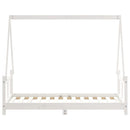 sengeramme til juniorseng 80x160 cm massivt fyrretræ hvid