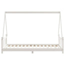 sengeramme til juniorseng 90x190 cm massivt fyrretræ hvid