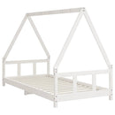 sengeramme til juniorseng 90x190 cm massivt fyrretræ hvid