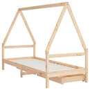 sengeramme til juniorseng m. skuffer 80x200 cm massivt fyr