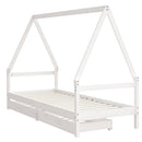 sengeramme til juniorseng m. skuffer 80x200 cm massivt fyr hvid